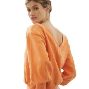Anthropologie Tangerine off the shoulder top by Maeve